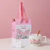 Set de Tazas Cerámicas Apilables de Gama Alta para Dropshipping Taza de Alto Valor Taza de Agua con Cuchara Caja de Regalo Souvenir