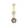 Gabe Moda Transfronteriza Europea y Americana Anillo para Ombligo de Acero Inoxidable Estrella Lazo Garra de Gato Joyería Accesorios para Piercings