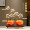 Adorno de Árbol de Cristal Dorado Caqui, Nuevo Estilo Chino para Sala de Estar, Vestíbulo, Aparador de Vinos, Regalo de Alta Gama para Líderes y Ancianos