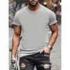 Camiseta de Manga Corta de Color Sólido Lista para Usar de 180g Transpirable Moda Cuello Redondo para Hombres y Mujeres Camisetas Lisas de Manga Corta Publicitarias