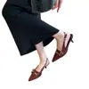 Nuevas Sandalias Puntiagudas Negras Fairy 2025 para Primavera y Verano, Zapatos de Tacón Alto, Zapatos Rojos de Nicho Estilo Francés