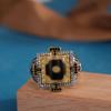 Gente Plata S925 Moda Retro Estatua de Buda para Hombre Nicho Antiguo Tianzhu Anillo de Apertura Combinable