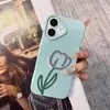 Capa para Celular Iphone 11 12Promax 15Plus Maçã Tulipa Roxa Padrão Granulado Criativo