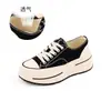 Forrados con piel de oveja de capa superior, zapatillas de lona, nuevo modelo otoño 2026, zapatos de mujer que aumentan la altura, zapatos casuales versátiles de tacón alto
