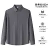 Camisa Masculina de Manga Longa Outono Inverno Tecido de Tecnologia Preta Sem Costura Sem Ferro Resistente a Amassados Secagem Rápida Confortável para o Trabalho