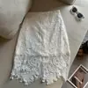 Falda Midi Bordada con Encaje Estilo Francés Ruoxin para Mujer, Diseño de Cintura Alta de Primavera con un Corte Elegante y con Estilo