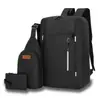 Conjunto de várias peças de mochilas masculinas para o dia a dia, mochilas para notebook simples e estilosas, bolsas transversais portáteis e pequenas bolsas de armazenamento para viagens de negócios