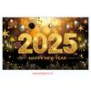 180X 110cm 2025 Día de Año Nuevo Fiesta Decorativa Tela de Poliéster Lona Banner Venta al por Mayor Personalizado