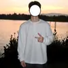 Camiseta de Manga Larga de Color Puro Estilo Henry para Hombre, Nueva de Primavera y Otoño, Holgada y a la Moda, Suéter Waffle, Top Moderno