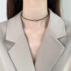 Estilo Japonés y Coreano Simple Cadena Bola de Acero Cuerda de Cuero Corta Cadena de Collar Titanio Acero Collar de Mujer Moderno Versátil Chicas Populares Color Libre