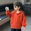 Jaqueta cardigan infantil para primavera e outono, moletom estilo coreano para meninos, top versátil com capuz, nova coleção de outono 2026