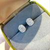 Pendientes de botón Cao Shi Ovalados de Diamante Completo para Mujer Estilo Coreano Exquisitos Mini Lujo Ligero Pendientes para el Trabajo Fábrica Entrega de una Pieza