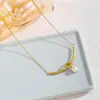 Collar de Nudo de Cuerda, Aretes Huecos Estilo Francés de Acero Inoxidable con Lazo, Perlas de Agua Dulce, Dulce y Elegante Set de Regalo para Mejores Amigas