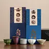 Juego de Té de Cerámica Estilo Chino Tradicional Cinco Hornos Famosos - Regalo de Alta Gama para Maestros, Ancianos, Padres, Eventos Corporativos y Recuerdo Festivo
