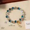 Pulseira de Ágata Coração de Açúcar com Cristal Swarovski para Mulheres, Luxo Leve, Nicho, Alto Padrão, Amuleto da Paz, Pulseira de Pérola e Ágata, Joia de Mão