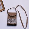 Bolso para teléfono móvil de estilo coreano con diseño de panda pequeño, bandolera de punto, bolso de mano con solapa, bolso informal para salir