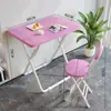 Escritorio y silla de estudio para niños personalizados de tamaño pequeño, no requiere instalación, escritorio plegable para dormitorio, silla de comedor portátil simple para puestos