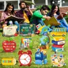 Temporada de regreso a clases: letreros para jardín exteriores con diseños de manzana, búho y autobús escolar, con estacas para una fácil colocación