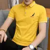 Verano 2023 nueva camisa polo con cuello mao para hombre, casual de negocios, manga corta, juvenil, color liso, Paul fábrica al por mayor