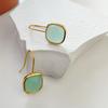 Aretes Geométricos Cuadrados de Resina de Bosque de Nueva Moda Europea y Americana Simple de Alta Gama Versátil Aretes Estilo Hong Kong para Mujer Lujo Accesible