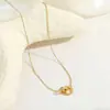 Joyería Romana de Acero de Titanio de Alta Gama con Doble Anillo, Collar, Pulsera y Pendientes Geométricos de Lujo Ligero, Conjunto de Moda para Viajes Diarios para Mujeres
