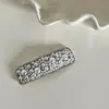 Exquisito Pasador de Pato con Flor de Perla Estilo Francés con Exquisito y Hermoso Pasador Lateral para Flequillo Pasador de Pelo Plateado