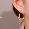 Pendientes 2024 Nuevo estilo alta calidad oro 14K únicos exagerados pendientes círculo grande estilo metálico caqui elegante mismo estilo adelgazante