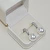 Pendientes de Perla Blanca Australiana de Alta Gama, Elegantes, de Lujo Ligero, Pendientes de Perla de Concha Lujosos, Pendientes de Perlas Doradas, Exquisitamente Incrustados con Brillo Estrellado