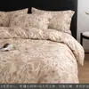 Xiangling Premium Estilo Pastoral Classe A Algodão e Linho Botão Frontal Conjunto de Quatro Peças Retrô Toque de Luxo Roupa de Cama Conjunto de Lençol e Capa de Edredom