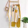Amazon Transfronterizo Primavera y Verano Talla Grande Suelto Chica Gordita Temperamento Casual Estilo Occidental Reductor de Edad Rayado Moda Traje Deportivo
