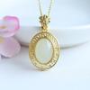 Guan Yu Jade Hetian Natural Pingente de Jade Branco em Forma de Ovo Colar Cravejado Joias Gema Atacado Transmissão ao Vivo S2032658