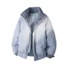 Chaqueta de Algodón a Juego para Pareja de Invierno Marca de Moda Falsa de Dos Piezas Cuadros Engrosada Cálida Resistente al Frío Chaqueta Acolchada Chaqueta de Algodón Empalmada