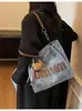 Bolso Grande de Mezclilla Transfronterizo para Mujer, Versátil Otoño e Invierno 2026 Nuevo Bolso de Hombro Casual, Bolso Tote Texturizado para el Trabajo
