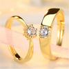Anillo de Pareja Anillo de Boda para Hombre y Mujer Anillo de Diamante Simple Par de Grabado Regalo de San Valentín para Novia