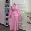Moda Europeia e Americana Transfronteiriça Feminina Verão 2026 Nova Moda Conjunto de Camisa de Manga Longa Listrada Slim-Fit com Saia de Cintura Alta