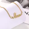 Corrente de Clavícula com Letra de Moda Transfronteiriça, Colar de Temperamento de Alto Padrão, Pingente Inglês de Presente, Design de Nicho, Joia de Luxo Leve