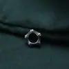 Plata de Ley S925 Bambú Estrella de Cinco Puntas Separador Perla Polígono Anillo Cerrado DIY Pulsera de Cuerda Hecha a Mano Accesorios para Pulseras