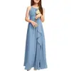 Vestido de niña grande para niños, largo, para coro de estudiantes, orquesta, actuación, vestido de noche, satén, para tocar el piano, vestido infantil