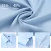 Camisa popular de comercio exterior para hombre, manga larga, color liso, tallas grandes para hombre, fácil de cuidar, mezcla de algodón, top casual de negocios para hombre