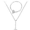 Joia de moda europeia e americana transfronteiriça, temperamento, fecho de pressão otbuckle, corrente de pescoço, fecho de fivela de um caractere, colar curto, corrente de pescoço, feminino