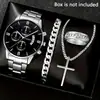 Set de Relojes Venta Directa de Fábrica, Reloj de Cuarzo de Cristal de Gama Alta para Hombre, Reloj para Hombre con Correa de Acero, Envío Directo de Una Pieza