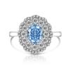 Anel Coroa de Flores de Diamante de Alto Carbono Corte Flor de Gelo Pedra Preciosa Colorida Super Flash Transfronteiriço Europeu e Americano para Mulheres Douyin Xiaohongshu Transmissão ao Vivo Dropshipping