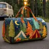 2026 Novo Modelo Transfronteiriço Estilo Pintura a Óleo Série 1 Curta Distância Portátil Acolchoada Bolsa de Viagem Multifuncional Esportiva Fitness