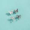 Botão Borboleta de Prata Esterlina S925 Estilo Coreano Estilo Ins Botão Laço Espaçador Pulseira de Cristal Colar Acessórios DIY