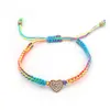 Europa y Estados Unidos joyería transfronteriza personalidad creativa estilo hawaiano ocio corazón de diamante pulsera tejida fabricantes al por mayor