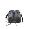 Bolsa Transversal Estilo Balde Simples Personalizada para Mulheres 2025 Verão Nova Moda Estilo Coreano Fechamento por Cordão Costura Bolsa de Ombro Feminina