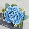 Rede de comércio eletrônico transfronteiriço tendência vermelha nova simulação de produto 7 cabeças segurando querida rosa fotografia de casamento pose adereços flores falsas