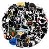 50 Nuevas pegatinas de grafiti de gato negro lindas para maleta, computadora, guitarra, casco, no repetitivas, extraíbles, impermeables