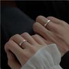 Anillos de Pareja Entrelazados de Corazón, Par de Anillos Lisos Sencillos y de Alta Gama, Modernos y Versátiles, Anillo Abierto de Línea Creativa