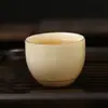 Conjunto de Chá Jade Amarelo Gema Gordura de Ovelha Conjunto de Chá Kung Fu Gaiwan Cerâmica Infusor de Chá Chinês Bule Xícara Buraco Esférico Conjunto para Escritório